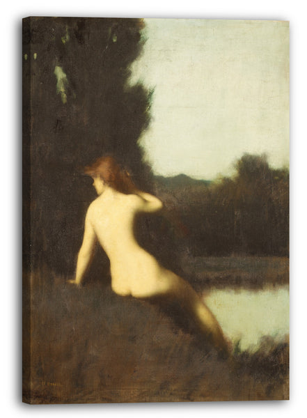 Top-Angebot Kunstdruck Jean-Jacques Henner - Ein Badender (Echo) Leinwand auf Keilrahmen gespannt