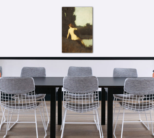 Top-Angebot Kunstdruck Jean-Jacques Henner - Ein Badender (Echo) Leinwand auf Keilrahmen gespannt