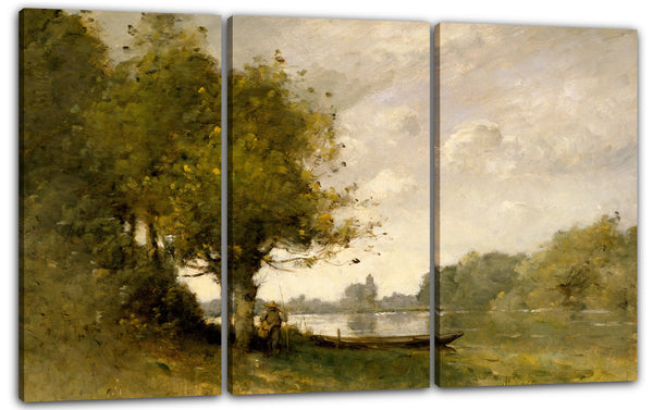 Leinwandbild Paul-Désiré Trouillebert - Ein Teich in der Nähe von Nangis