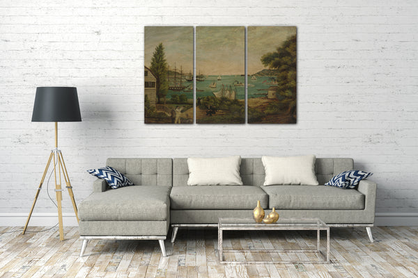 Top-Angebot Kunstdruck ca. 1855 - Blick von Staten Island Leinwand auf Keilrahmen gespannt