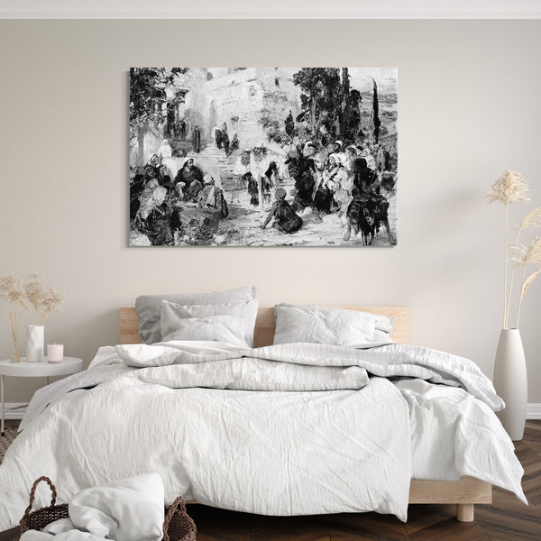 Top-Angebot Kunstdruck Vasilii Dmitriviech Polenov - Christus und die Ehebrecherin Leinwand auf Keilrahmen gespannt