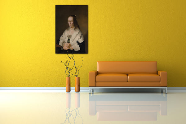 Top-Angebot Kunstdruck Ferdinand Bol - Porträt einer Frau Leinwand auf Keilrahmen gespannt
