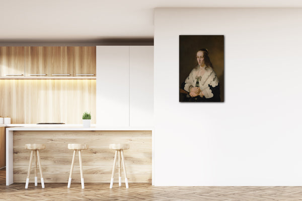 Top-Angebot Kunstdruck Ferdinand Bol - Porträt einer Frau Leinwand auf Keilrahmen gespannt