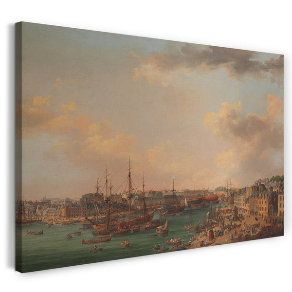 Top-Angebot Kunstdruck Henri Joseph van Blarenberghe - Der Außen-Hafen von Brest Leinwand auf Keilrahmen gespannt