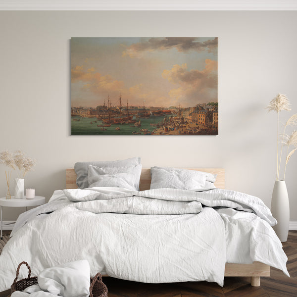 Top-Angebot Kunstdruck Henri Joseph van Blarenberghe - Der Außen-Hafen von Brest Leinwand auf Keilrahmen gespannt