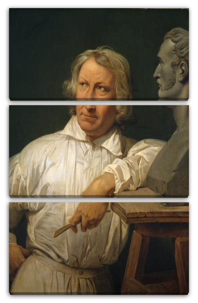 Leinwandbild Horaz Vernet - Bertel Thorvaldsen (1768-1844) mit der Büste von Horace Vernet