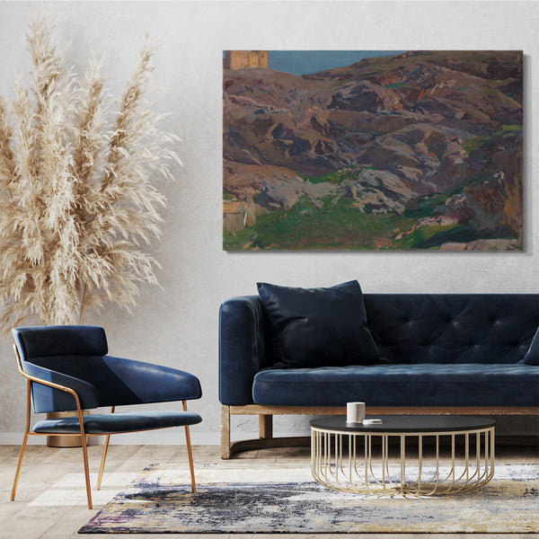 Top-Angebot Kunstdruck Joaquín Sorolla und Bastida - Schloss von San Servando, Toledo Leinwand auf Keilrahmen gespannt