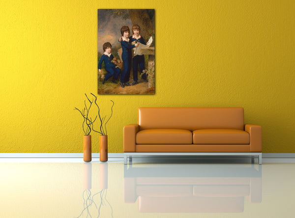 Top-Angebot Kunstdruck Johann Heinrich Wilhelm Tischbein - Die Kinder von Martin Anton Heckscher: Johann Gustav Wilhelm Moritz (1797-1865), Carl Martin Adolph (1796-1850) und Leopold (1792) Leinwand auf Keilrahmen gespannt