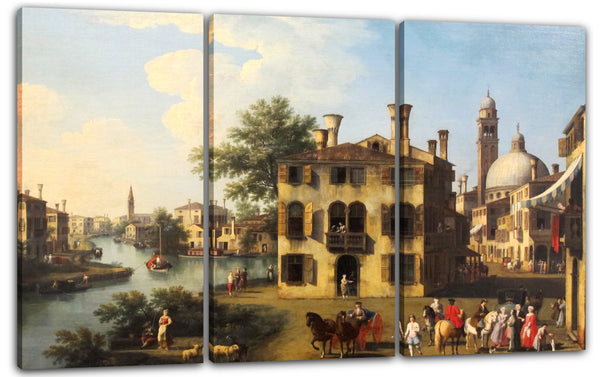 Leinwandbild Giambattista Cimaroli - Blick auf den Brenta, in der Nähe von Dolo