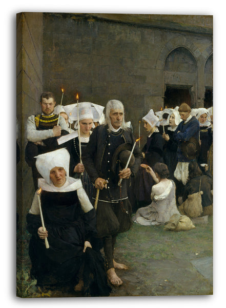 Top-Angebot Kunstdruck Pascal-Adolphe-Jean Dagnan-Bouveret - Der Pardon in der Bretagne Leinwand auf Keilrahmen gespannt