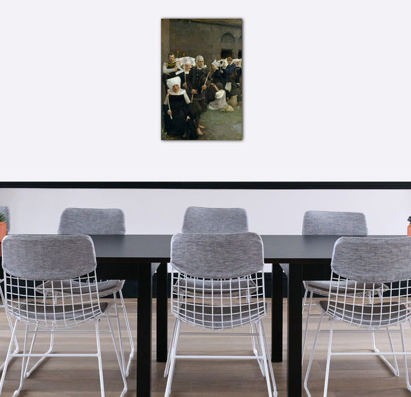 Top-Angebot Kunstdruck Pascal-Adolphe-Jean Dagnan-Bouveret - Der Pardon in der Bretagne Leinwand auf Keilrahmen gespannt