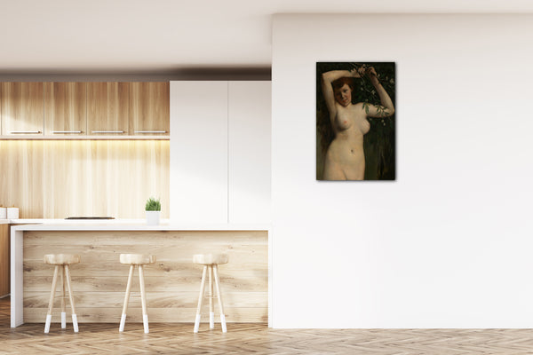 Top-Angebot Kunstdruck Gustave Courbet - Akt mit blühendem Zweig Leinwand auf Keilrahmen gespannt