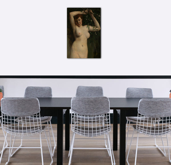 Top-Angebot Kunstdruck Gustave Courbet - Akt mit blühendem Zweig Leinwand auf Keilrahmen gespannt