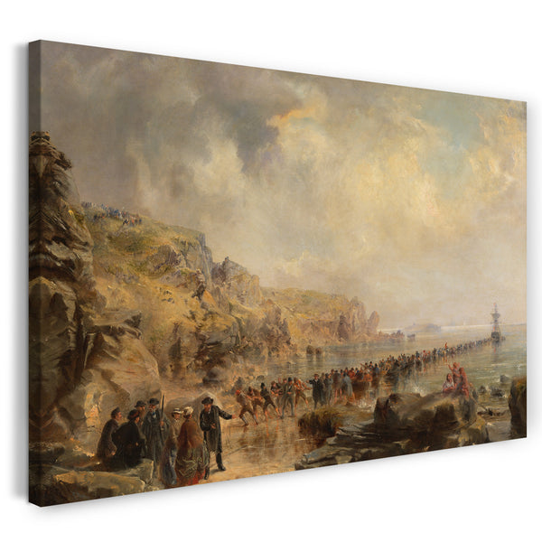 Top-Angebot Kunstdruck Robert Charles Dudley - Landing the Shore End of the Atlantic Cable Leinwand auf Keilrahmen gespannt