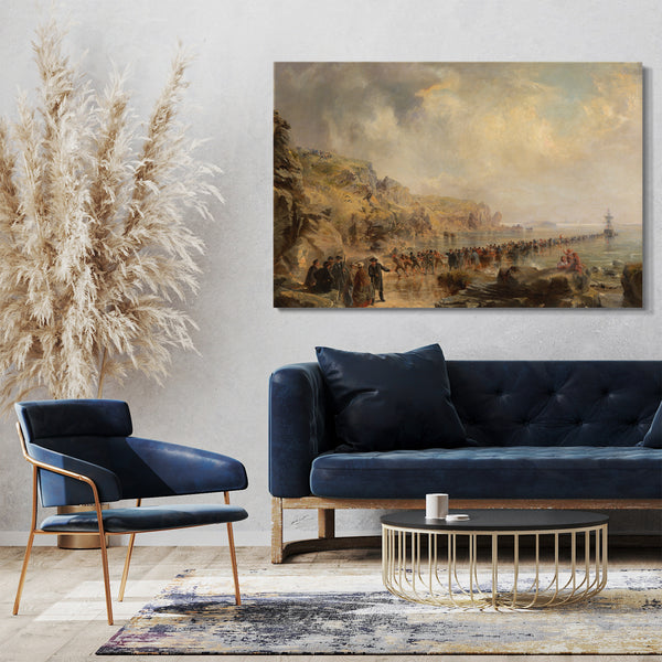 Top-Angebot Kunstdruck Robert Charles Dudley - Landing the Shore End of the Atlantic Cable Leinwand auf Keilrahmen gespannt