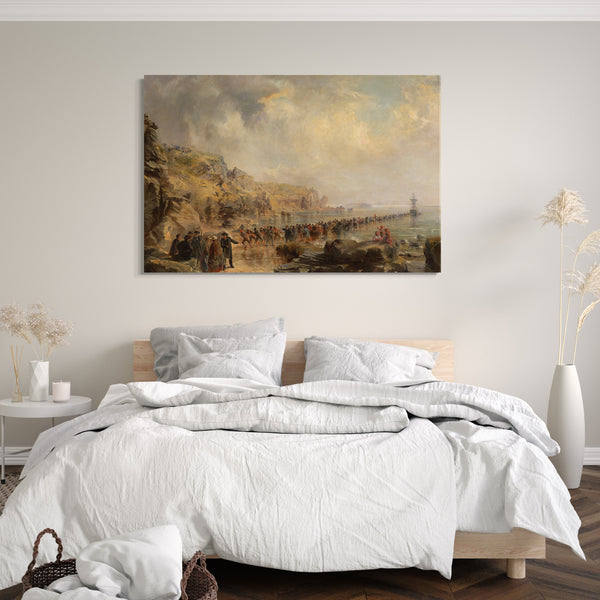 Top-Angebot Kunstdruck Robert Charles Dudley - Landing the Shore End of the Atlantic Cable Leinwand auf Keilrahmen gespannt