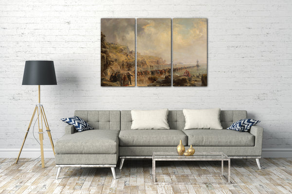 Top-Angebot Kunstdruck Robert Charles Dudley - Landing the Shore End of the Atlantic Cable Leinwand auf Keilrahmen gespannt