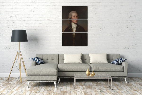 Top-Angebot Kunstdruck George Romney - Portrait eines Mannes Leinwand auf Keilrahmen gespannt