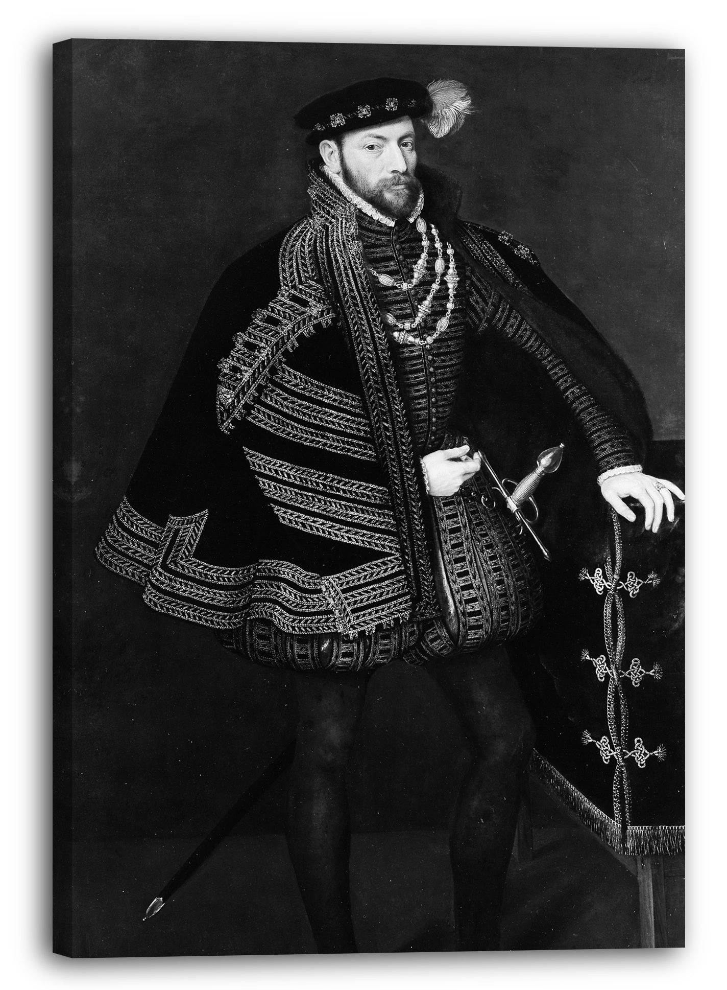 Top-Angebot Kunstdruck Anthonis Mor van Dashorst - Porträt eines Mannes, möglicherweise Ottavio Farnese (1524-1586), Herzog von Parma und Piacenza Leinwand auf Keilrahmen gespannt