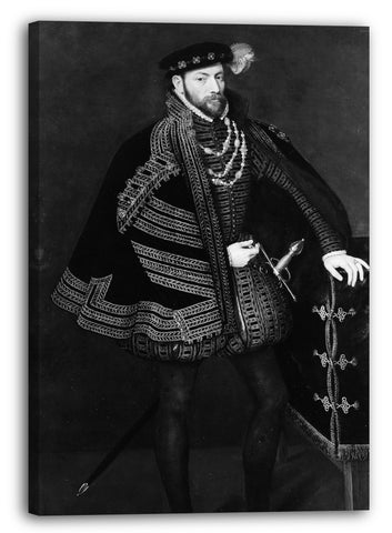 Top-Angebot Kunstdruck Anthonis Mor van Dashorst - Porträt eines Mannes, möglicherweise Ottavio Farnese (1524-1586), Herzog von Parma und Piacenza Leinwand auf Keilrahmen gespannt
