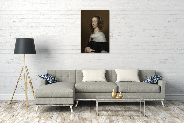 Top-Angebot Kunstdruck Adriaen Hanneman - Porträt einer Frau Leinwand auf Keilrahmen gespannt