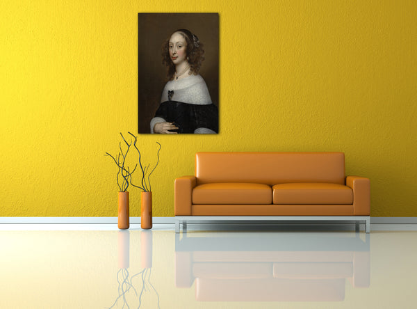 Top-Angebot Kunstdruck Adriaen Hanneman - Porträt einer Frau Leinwand auf Keilrahmen gespannt