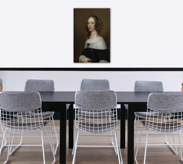 Top-Angebot Kunstdruck Adriaen Hanneman - Porträt einer Frau Leinwand auf Keilrahmen gespannt