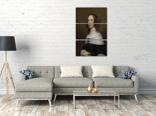 Top-Angebot Kunstdruck Adriaen Hanneman - Porträt einer Frau Leinwand auf Keilrahmen gespannt