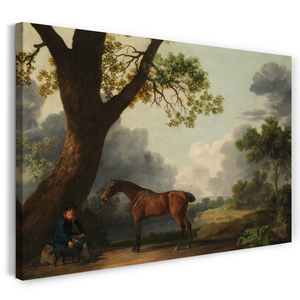 Top-Angebot Kunstdruck George Stubbs - Der dritte Herzog von Dorset Hunter mit einem Bräutigam und einem Hund Leinwand auf Keilrahmen gespannt