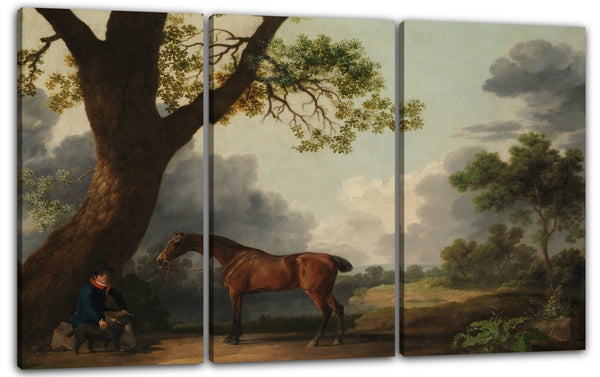 Leinwandbild George Stubbs - Der dritte Herzog von Dorset Hunter mit einem Bräutigam und einem Hund