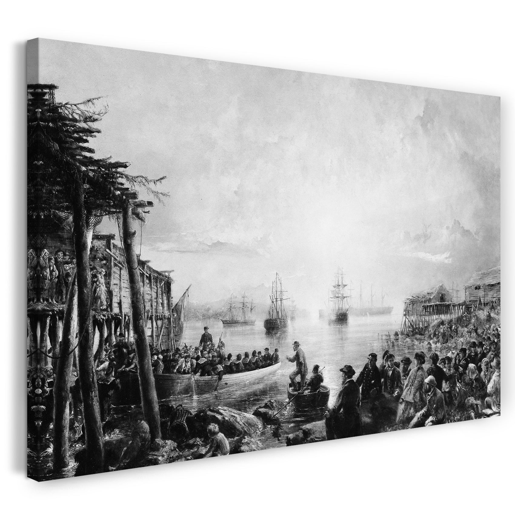 Top-Angebot Kunstdruck Robert Charles Dudley - Anlegen in Neufundland Leinwand auf Keilrahmen gespannt