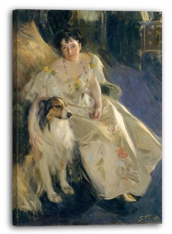 Top-Angebot Kunstdruck Anders Zorn - Mrs. Walter Rathbone Bacon (Virginia Purdy Barker, 1862-1919) Leinwand auf Keilrahmen gespannt
