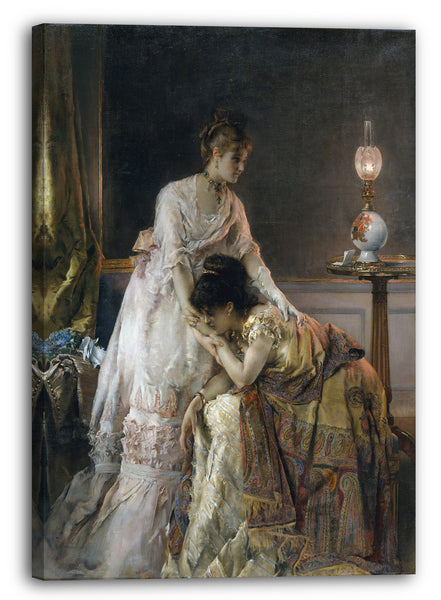 Top-Angebot Kunstdruck Alfred Stevens - Nach dem Ball Leinwand auf Keilrahmen gespannt