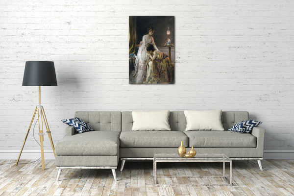 Top-Angebot Kunstdruck Alfred Stevens - Nach dem Ball Leinwand auf Keilrahmen gespannt
