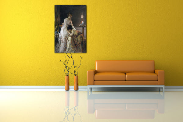 Top-Angebot Kunstdruck Alfred Stevens - Nach dem Ball Leinwand auf Keilrahmen gespannt