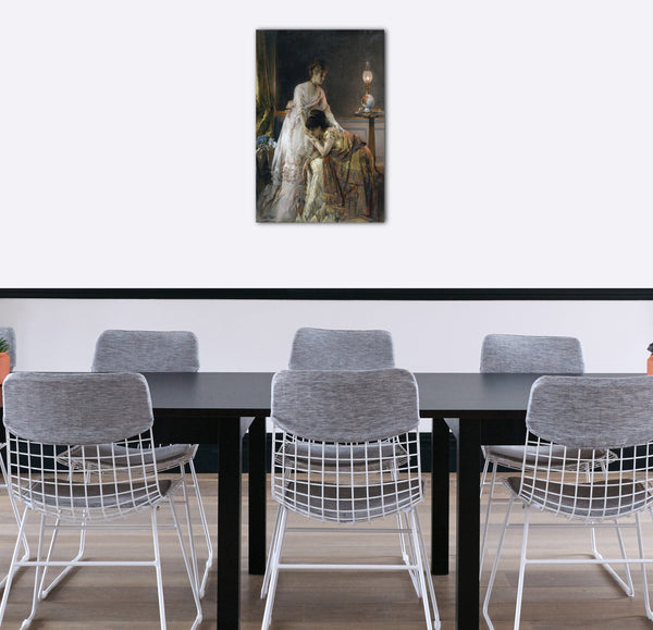 Top-Angebot Kunstdruck Alfred Stevens - Nach dem Ball Leinwand auf Keilrahmen gespannt