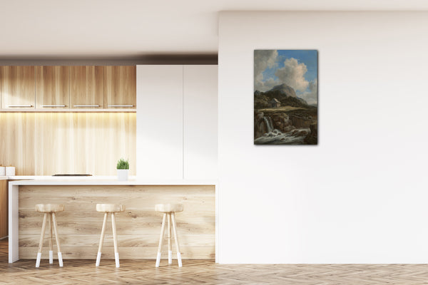 Top-Angebot Kunstdruck Jacob van Ruisdael - Gebirgsbach Leinwand auf Keilrahmen gespannt