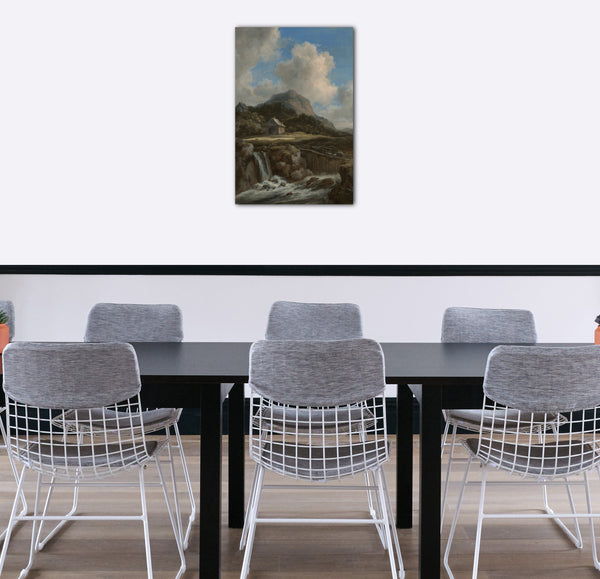 Top-Angebot Kunstdruck Jacob van Ruisdael - Gebirgsbach Leinwand auf Keilrahmen gespannt