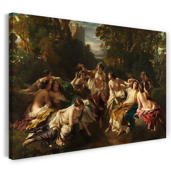 Top-Angebot Kunstdruck Franz Xaver Winterhalter - Florinda Leinwand auf Keilrahmen gespannt