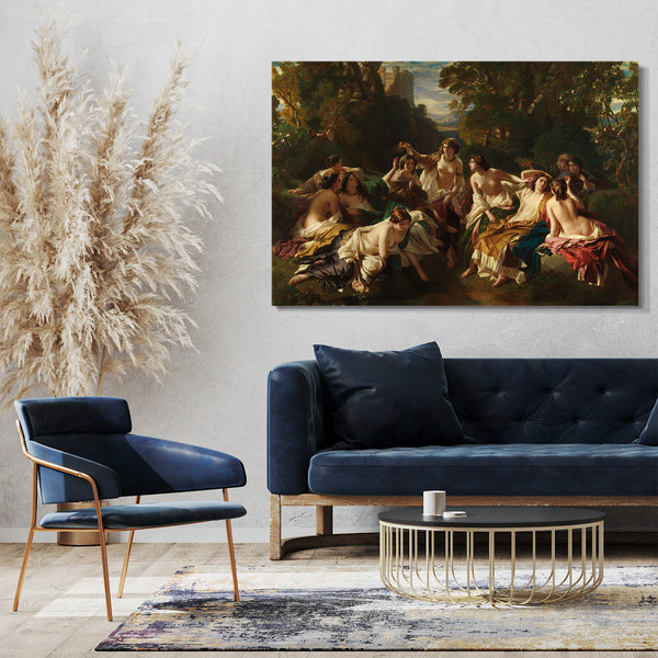Top-Angebot Kunstdruck Franz Xaver Winterhalter - Florinda Leinwand auf Keilrahmen gespannt