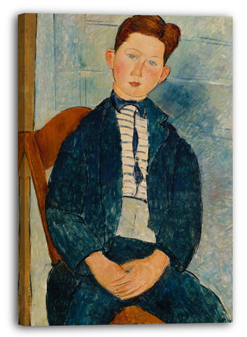 Top-Angebot Kunstdruck Amedeo Modigliani - Junge in einem gestreiften Pullover Leinwand auf Keilrahmen gespannt