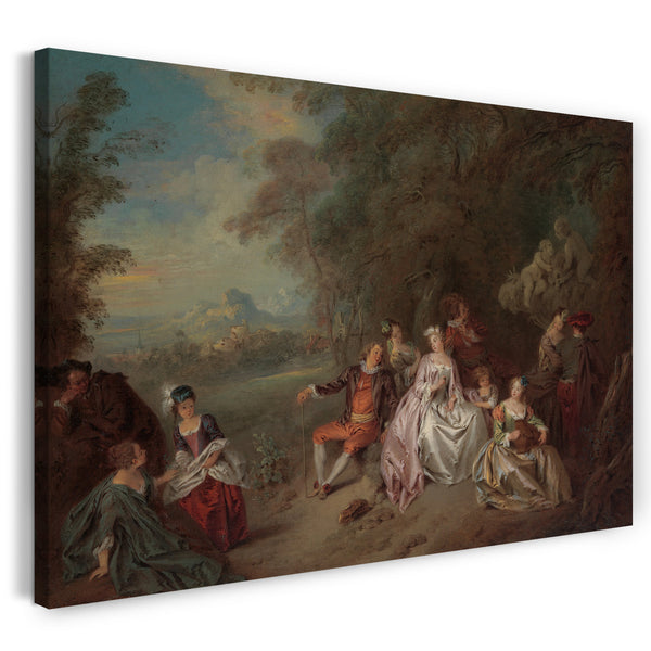 Top-Angebot Kunstdruck Jean-Baptiste Joseph Pater - Konzert Champêtre Leinwand auf Keilrahmen gespannt