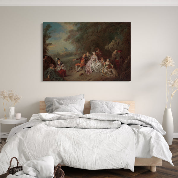 Top-Angebot Kunstdruck Jean-Baptiste Joseph Pater - Konzert Champêtre Leinwand auf Keilrahmen gespannt