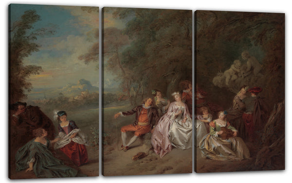 Leinwandbild Jean-Baptiste Joseph Pater - Konzert Champêtre