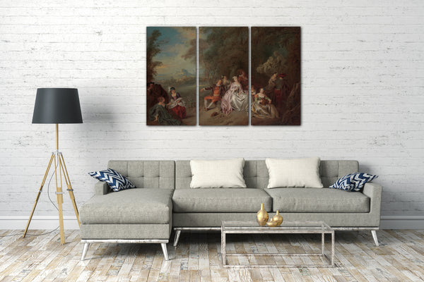 Top-Angebot Kunstdruck Jean-Baptiste Joseph Pater - Konzert Champêtre Leinwand auf Keilrahmen gespannt