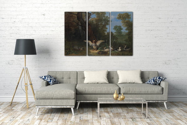 Top-Angebot Kunstdruck Jean-Baptiste Oudry - Enten, die im Sonnenschein stillstehen Leinwand auf Keilrahmen gespannt