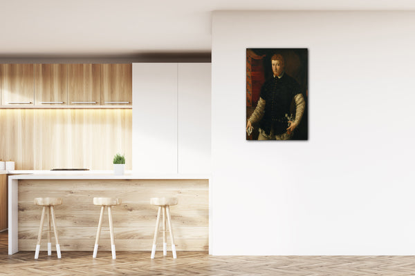 Top-Angebot Kunstdruck Francesco Salviati - Portrait eines Mannes Leinwand auf Keilrahmen gespannt