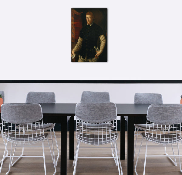 Top-Angebot Kunstdruck Francesco Salviati - Portrait eines Mannes Leinwand auf Keilrahmen gespannt