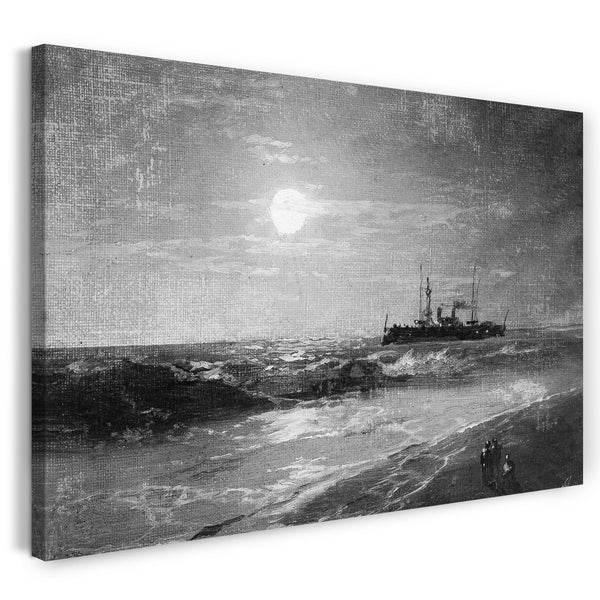 Top-Angebot Kunstdruck Ivan Konstantinovich Aivazovsky - Schiff bei Mondschein Leinwand auf Keilrahmen gespannt