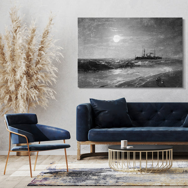 Top-Angebot Kunstdruck Ivan Konstantinovich Aivazovsky - Schiff bei Mondschein Leinwand auf Keilrahmen gespannt